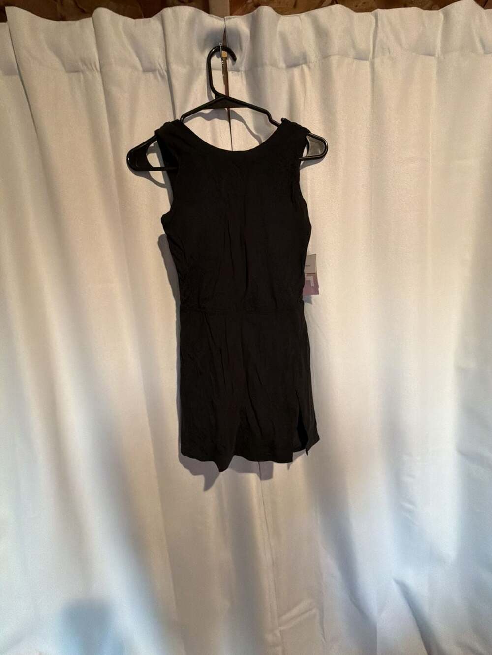 JoyLab Women's Sleeveless Black Onyx Romper with Built-in Shorts